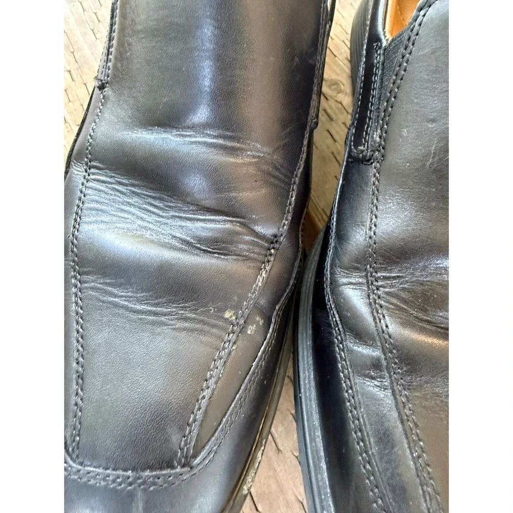 Clarks Collection Loafers Mens 10.5 Black Good Leather Square Toe Slip On Shoes